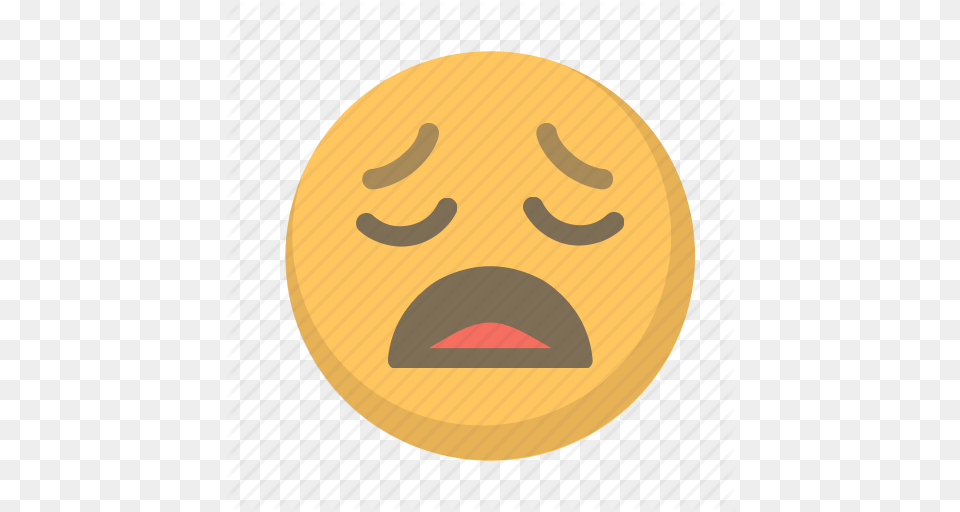 Agony Depressed Emoji Face Sad Weary Icon, Gold, Head, Person Free Png
