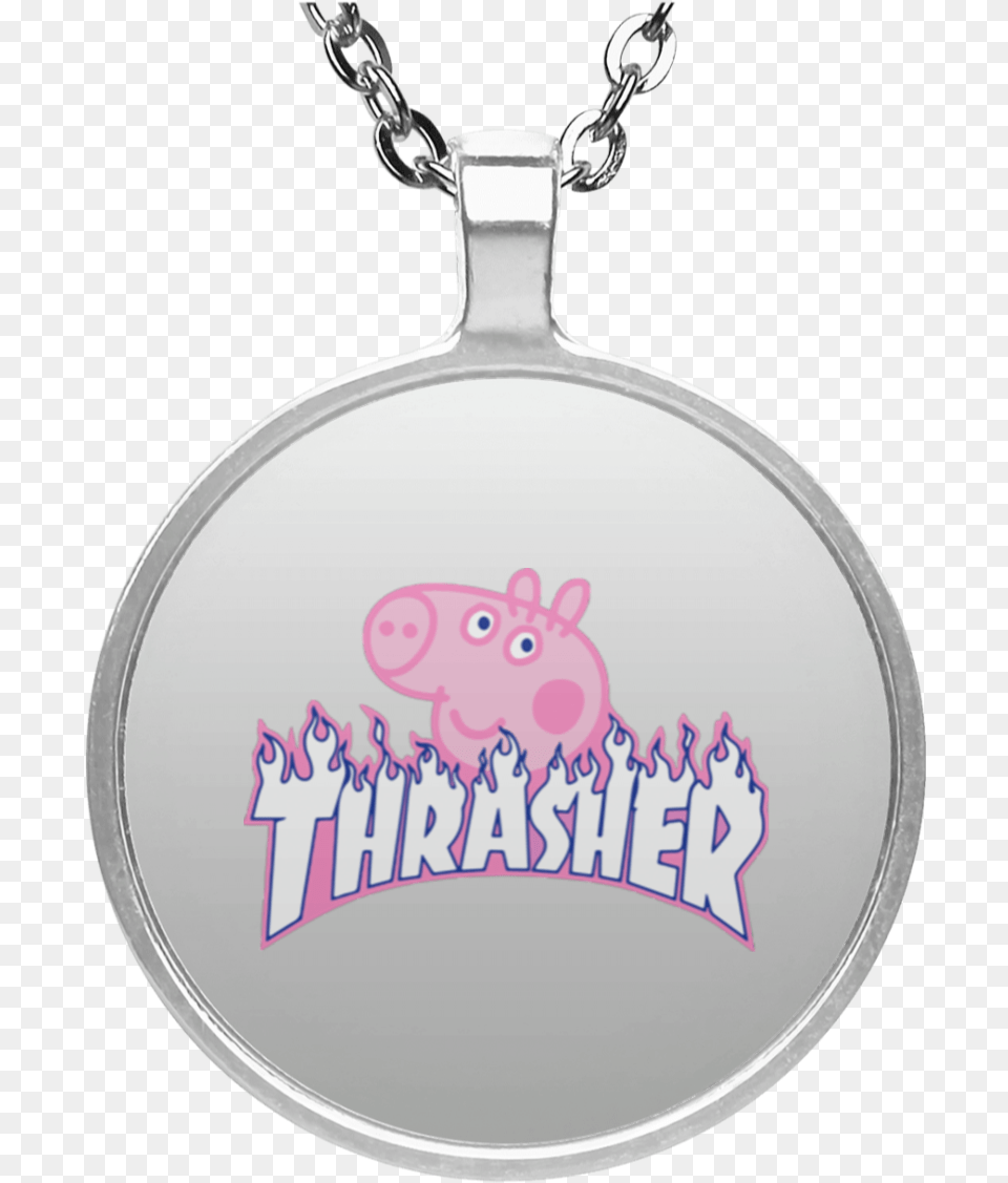 Agr Peppa Pig X Thrasher Parody Display Necklace Peppa Pig Thrasher, Accessories, Jewelry, Pendant Free Png