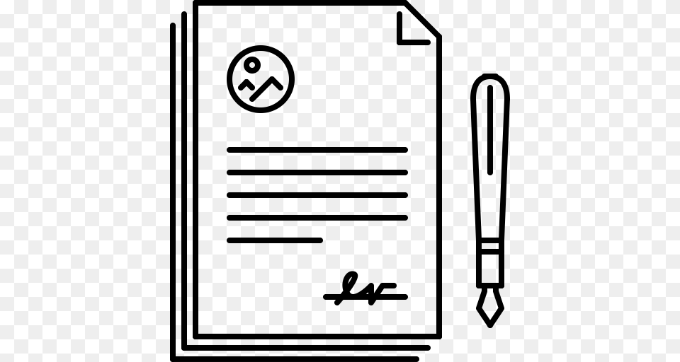 Agreement Pen M Icon With And Vector Format For Free, Gray Png