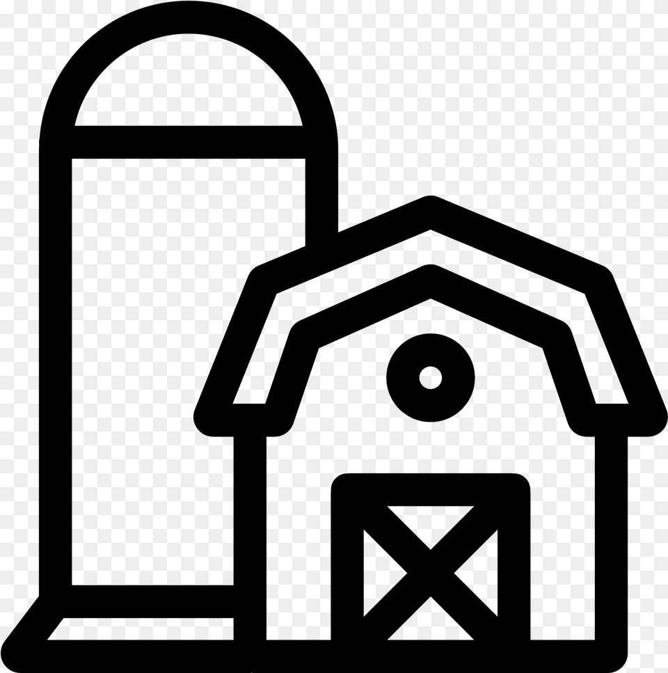 Agricard Merchant Application Barn With Silo Clipart, Gray Free Transparent Png