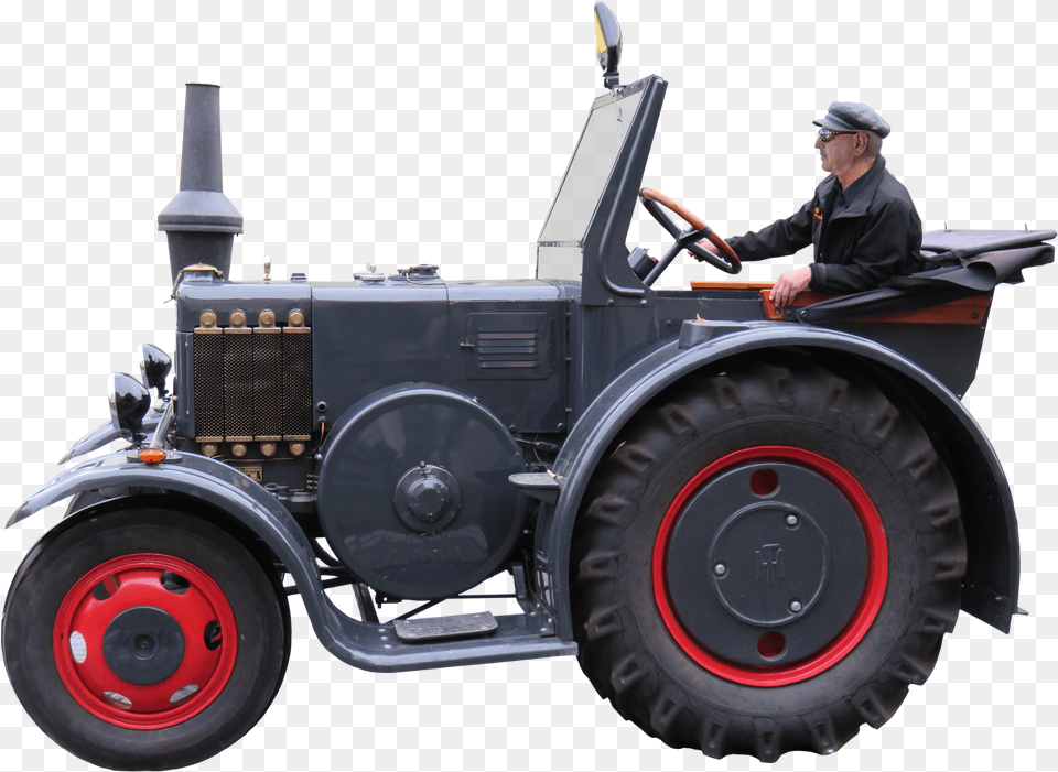 Agricultural Tractor Image Tractor, Wheel, Person, Man, Male Free Png Download