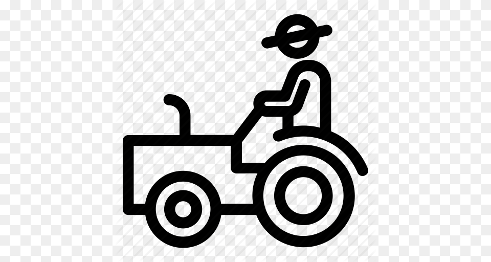 Agricuture Farm Farmer Farming Peasant Tractor Icon, Grass, Lawn, Plant, Device Png