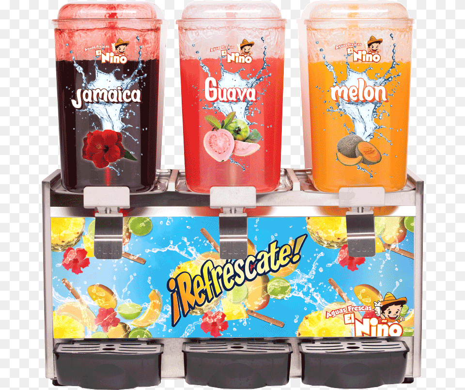 Aguas Frescas 3 Bowl Domper S, Person, Machine, Vending Machine Free Png