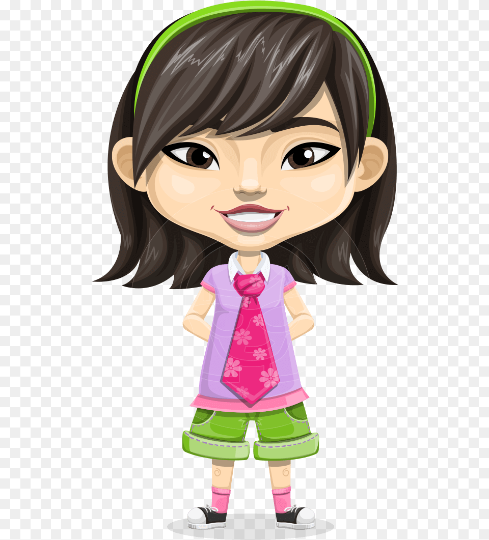 Ah Cy The Lovely School Girl Vector Cartoon Character School Girl Cartoon Characters, Accessories, Publication, Formal Wear, Comics Png