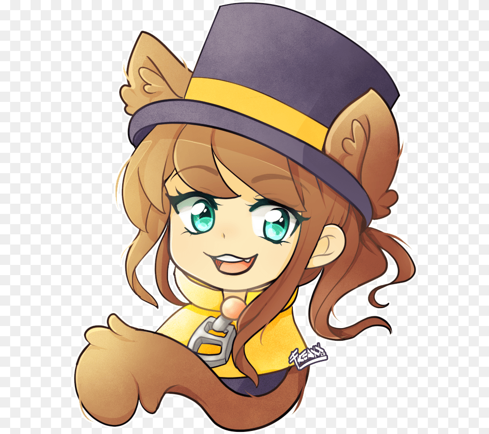 Ahatintime Discord Emoji Cute Hat Girl A Hat In Time, Book, Comics, Publication, Baby Png