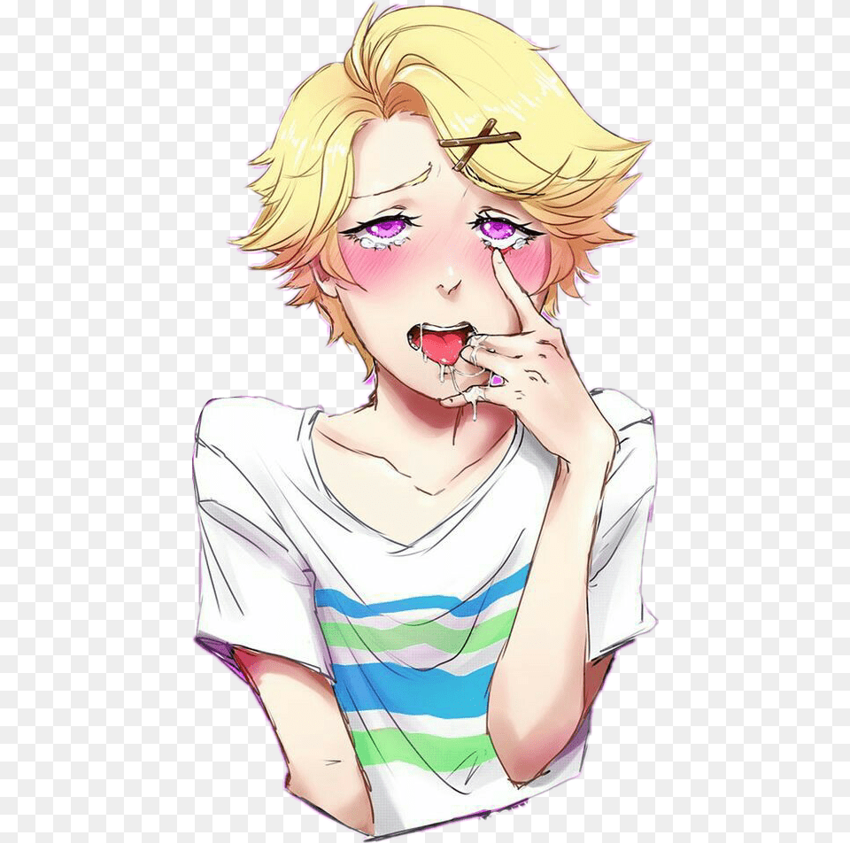 Ahegao Ahegaoface Yoosung Anime Boy Blonde Yoosung Ahegao Face, Book, Comics, Publication, Adult Free Png Download