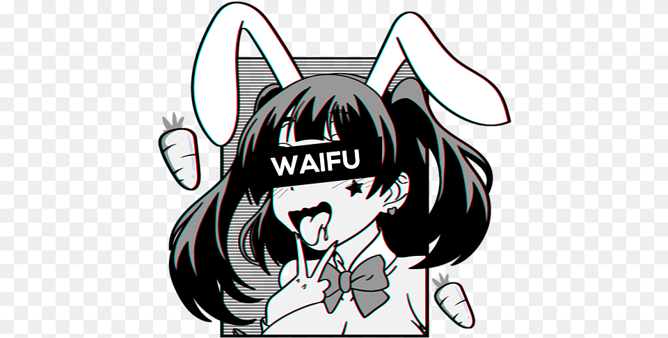 Ahegao Hoodie Lewd Anime Face And Waifu Material Sticker, Book, Comics, Publication, Formal Wear Png