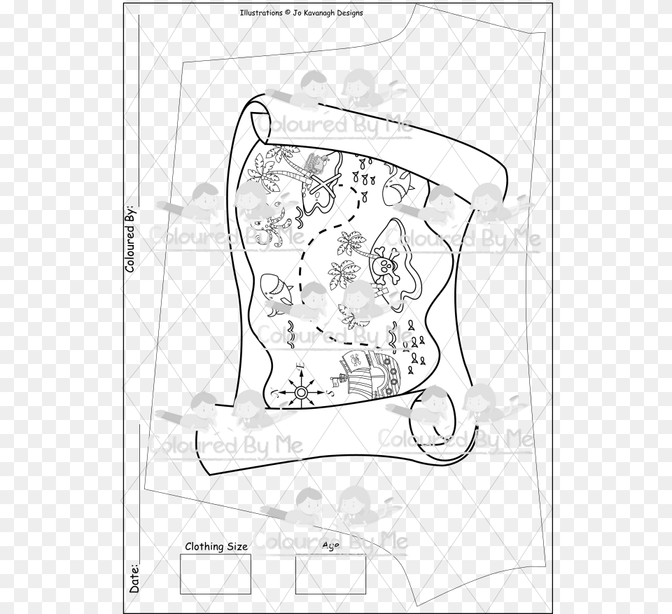 Ahoy Matey Treasure Map Boys Trunks Line Art, Person, Advertisement, Poster, Text Png