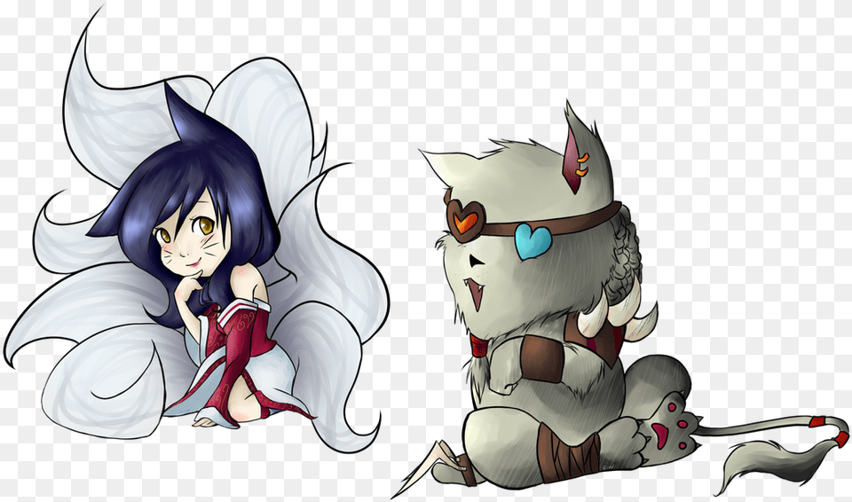 Ahri And Rengar Chibi Love By Chachimina D8kj8o9 Lol Ahri And Rengar, Publication, Book, Comics, Adult Png