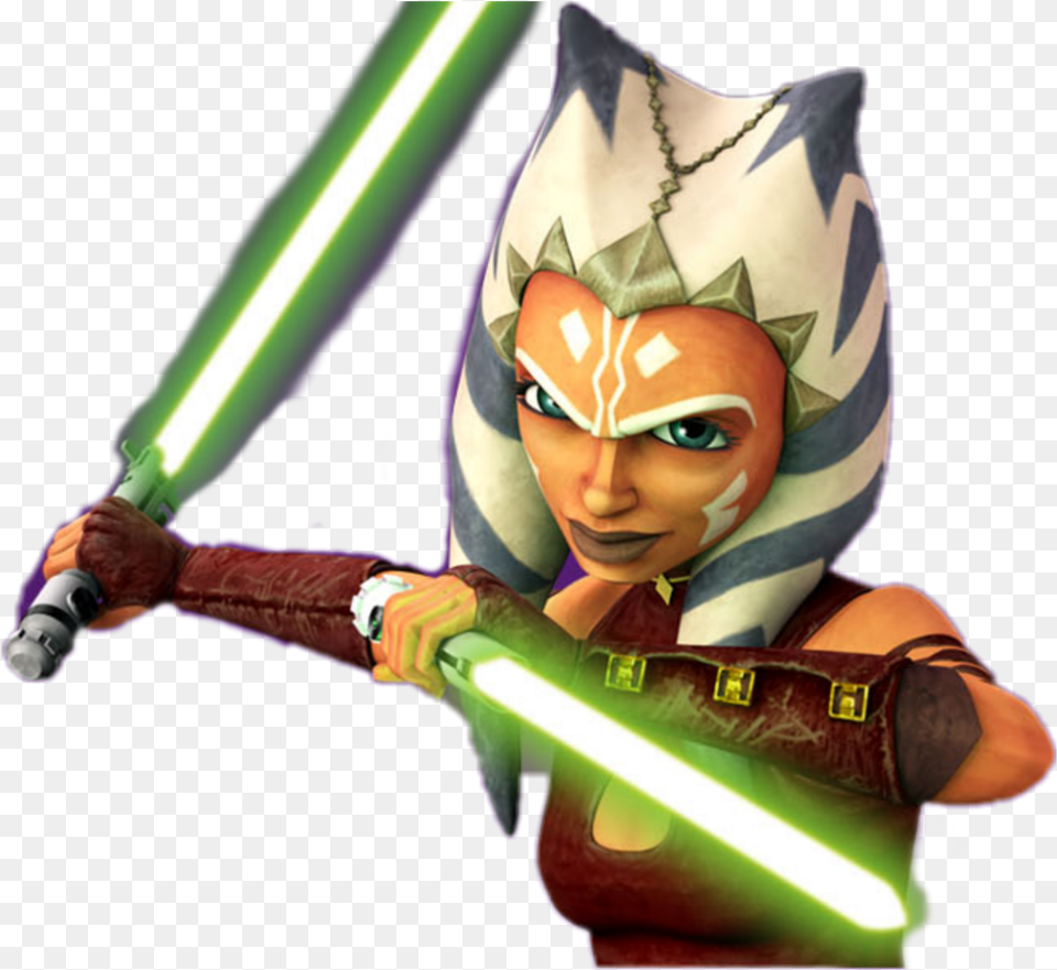 Ahsoka Ahsokatano Starwars Theclonewars Ahsoka Tano39s Lightsaber Color, Baby, Clothing, Costume, Person Png