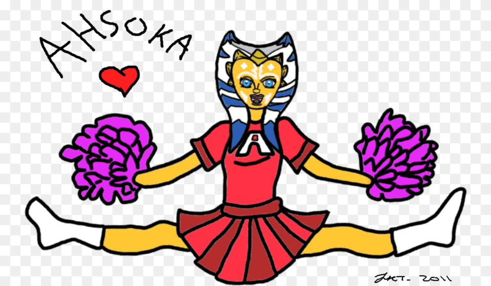 Ahsoka Cheerleader Doodle By On Clipart Ahsoka Cheerleader, Purple, Person, Baby, Comics Png Image