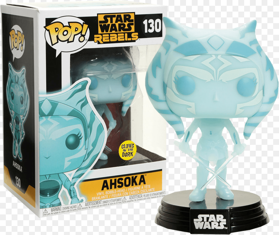 Ahsoka Holographic Glow Us Exclusive Pop Vinyl Figure Glow In The Dark Ahsoka Pop, Ice, Face, Head, Person Png