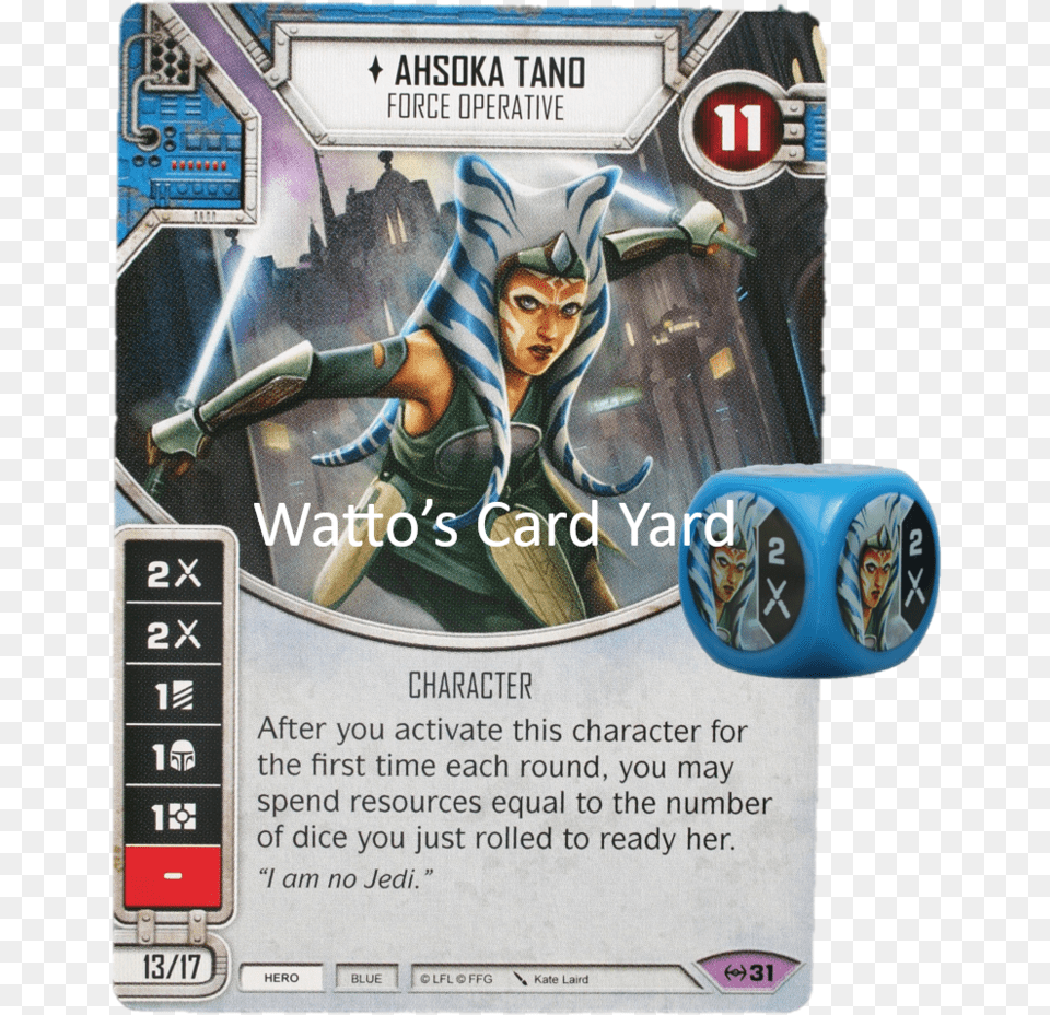 Ahsoka Tano Force Operative Star Wars Destiny Empire At War Spoilers, Person, Advertisement, Face, Head Png Image