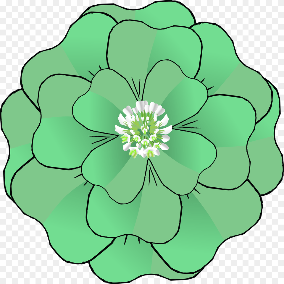 Ai Eps Svg Clipart Of A St Patricks Four Green Flower Clipart, Anther, Dahlia, Plant, Anemone Free Png