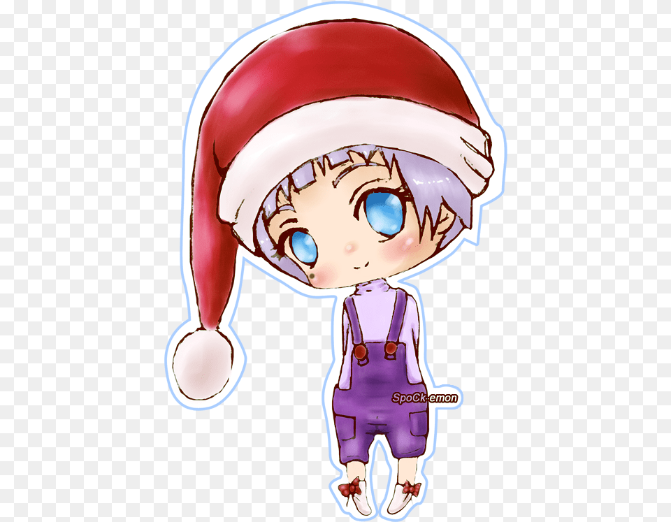 Ai In Santa Chibi Boy With Christmas Hat, Book, Comics, Publication, Baby Png Image