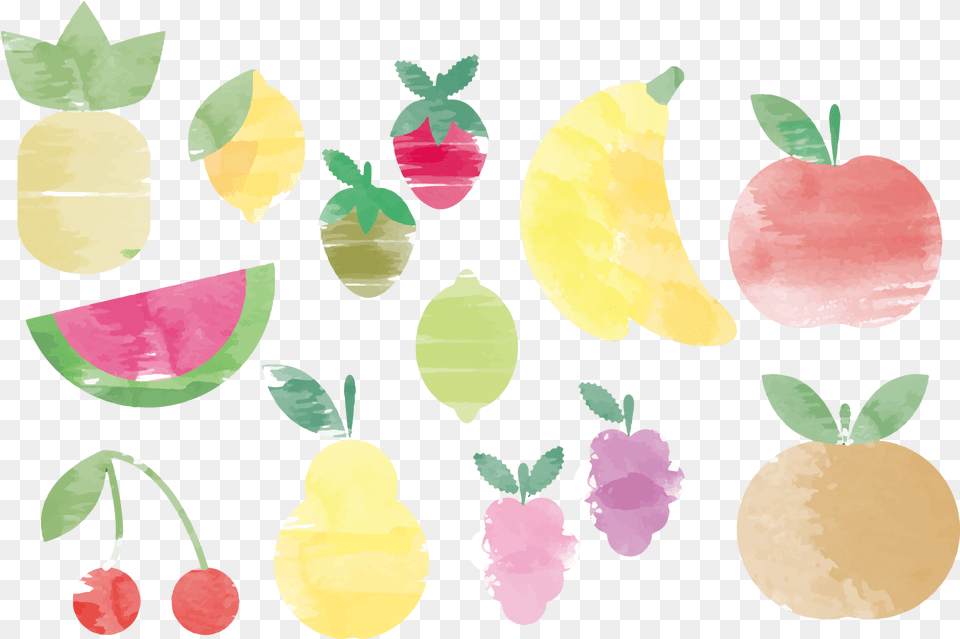 Ai Vector Watercolor Watercolor Painting, Leaf, Plant, Food, Fruit Free Png Download