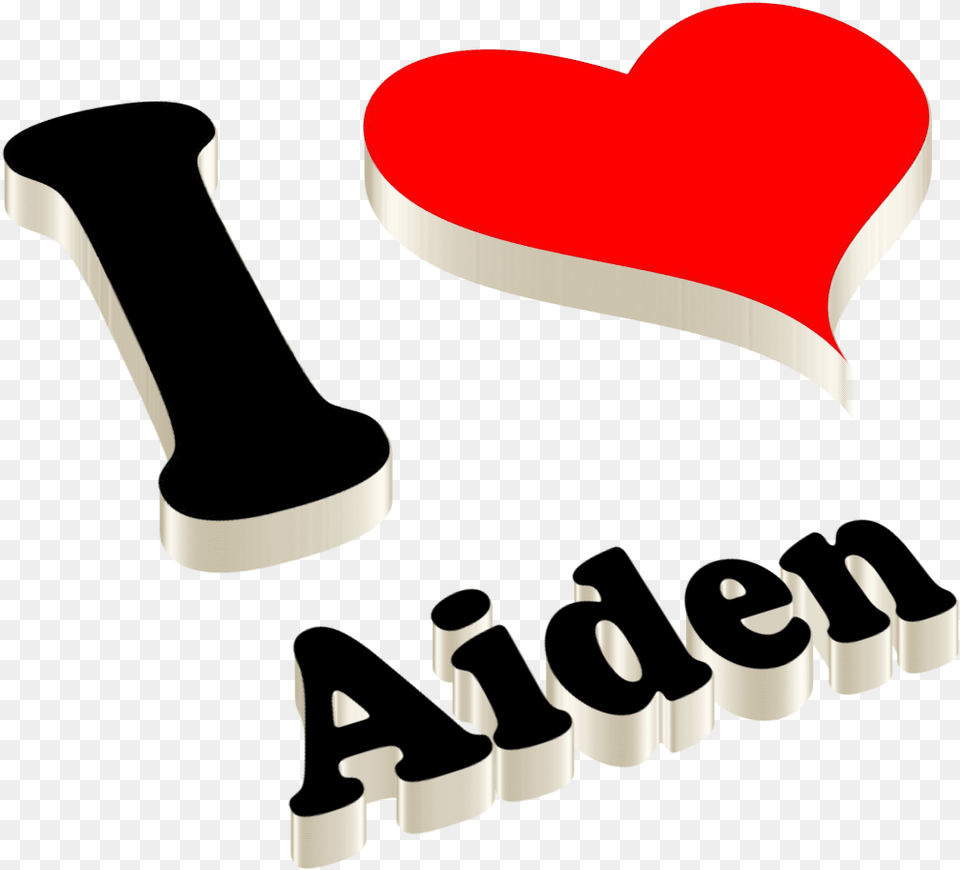 Aiden Happy Birthday Name Heart, Cutlery, Fork, Brush, Device Free Png