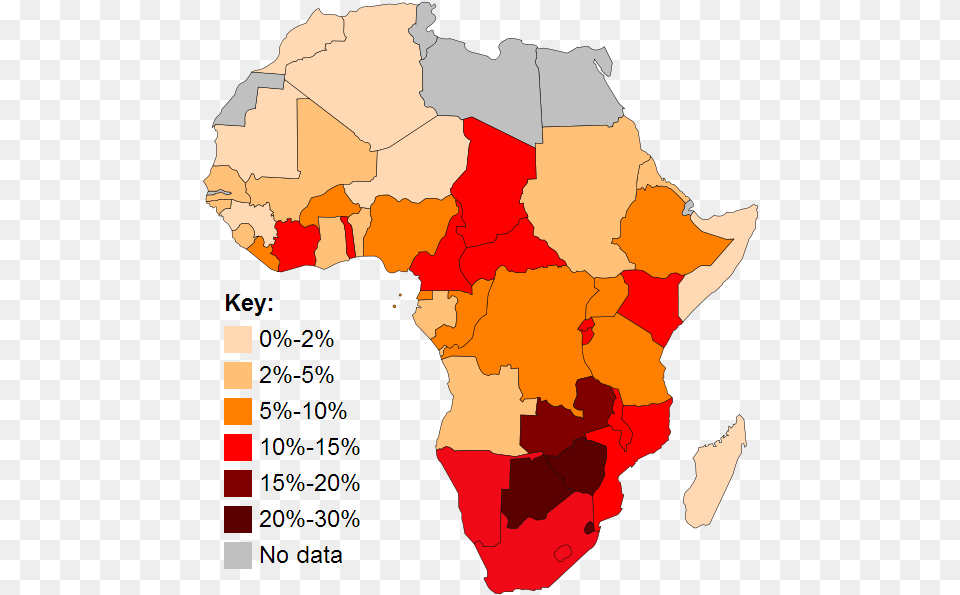 Aids In Africa People Per Square Mile In Africa, Chart, Map, Plot, Atlas Free Png