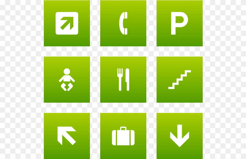 Aiga Icon In Style Flat Square White On Green Gradient, Cutlery, Fork, Symbol, Scoreboard Free Png Download