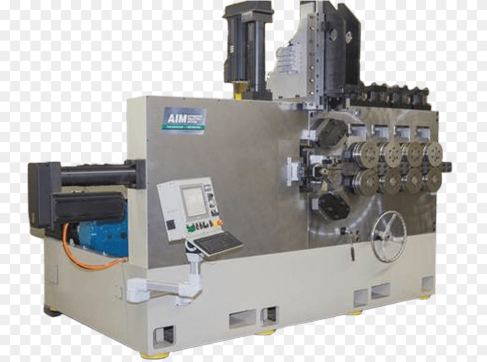 Aim 4000 Cnc Spring Coiler Automated Industrial Motion Lathe, Machine, Wheel Free Transparent Png