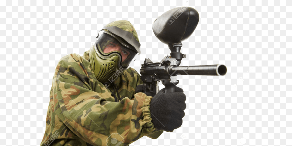 Aiming Paintball Player Stock Photo Paintball Paintball Player, Person, Adult, Male, Man Free Png