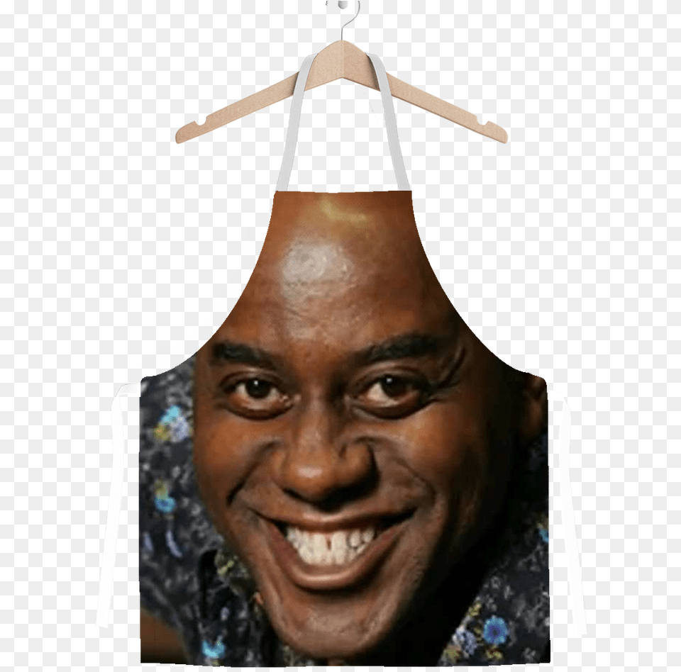 Ainsley Harriott Classic Sublimation Adult Apron Black Man Rape Face, Head, Person, Jewelry, Accessories Free Png