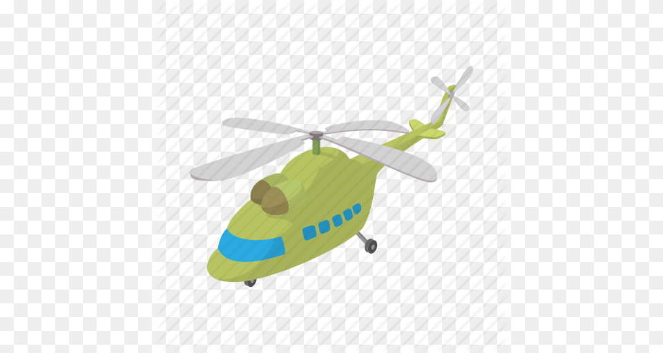 Air Aircraft Aviation Cartoon Green Helicopter Transport Icon, Transportation, Vehicle, Airplane Free Png Download