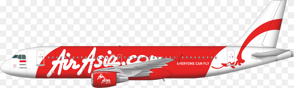 Air Asia Indonesia Plane, Aircraft, Airliner, Airplane, Transportation Free Png