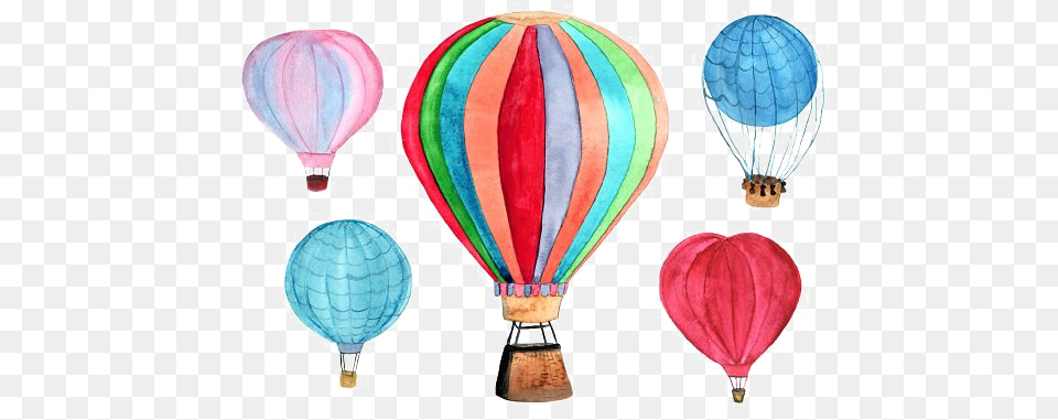 Air Balloon Download Watercolor Air Balloon, Aircraft, Hot Air Balloon, Transportation, Vehicle Png Image