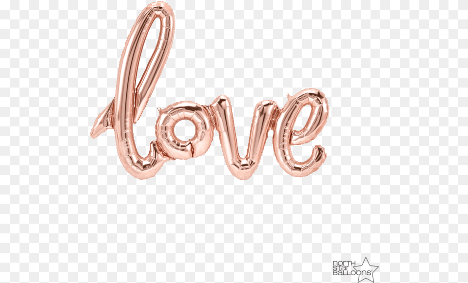 Air Filled Rose Gold Love Foil Balloon Letters Love Foil Balloon, Smoke Pipe, Text, Accessories Free Png Download