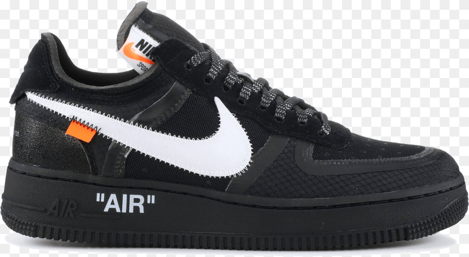Air Force 1 Low Off White Black White Off White Shoes Nike, Clothing, Footwear, Shoe, Sneaker Free Transparent Png