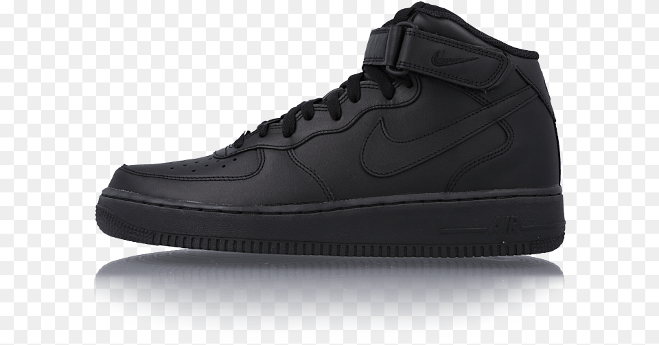Air Force 1 Mid 07 All Black Transparent Af 1 Black, Clothing, Footwear, Shoe, Sneaker Free Png