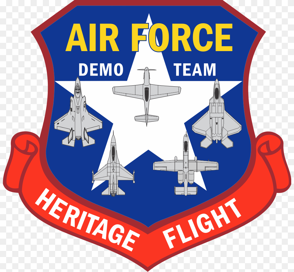 Air Force Heritage Flight Air Force Demo Team Heritage Flight, Badge, Logo, Symbol, Aircraft Free Transparent Png