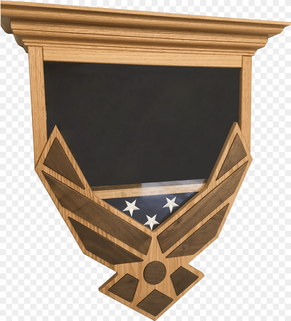 Air Force Logo Shadowbox With Top Display Area Plywood, Mailbox, Wood, Emblem, Symbol Free Transparent Png