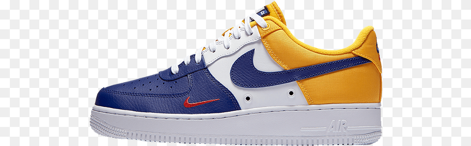 Air Force One Bandana Swoosh Air Force 1 Blue And Yellow, Clothing, Footwear, Shoe, Sneaker Free Png