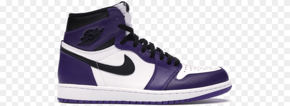 Air Jordan 1 Court Purple Jordan 1 Purple, Clothing, Footwear, Shoe, Sneaker Free Png