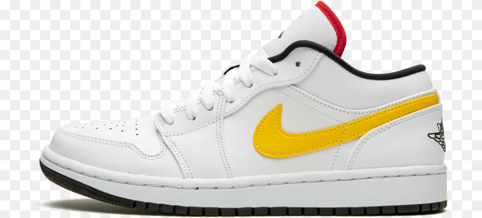 Air Jordan 1 Low White Multicolor Swoosh, Clothing, Footwear, Shoe, Sneaker Free Transparent Png