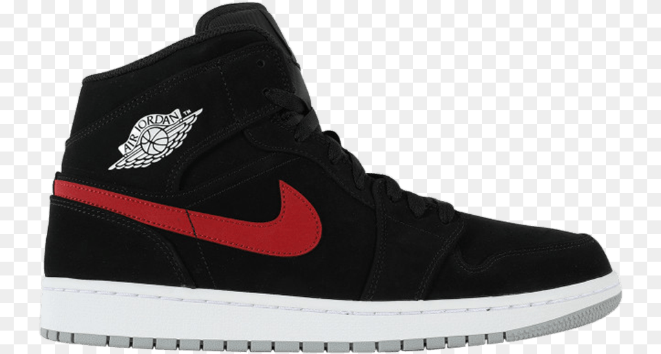 Air Jordan 1 Mid Multicolor Swoosh Black, Clothing, Footwear, Shoe, Sneaker Free Png Download