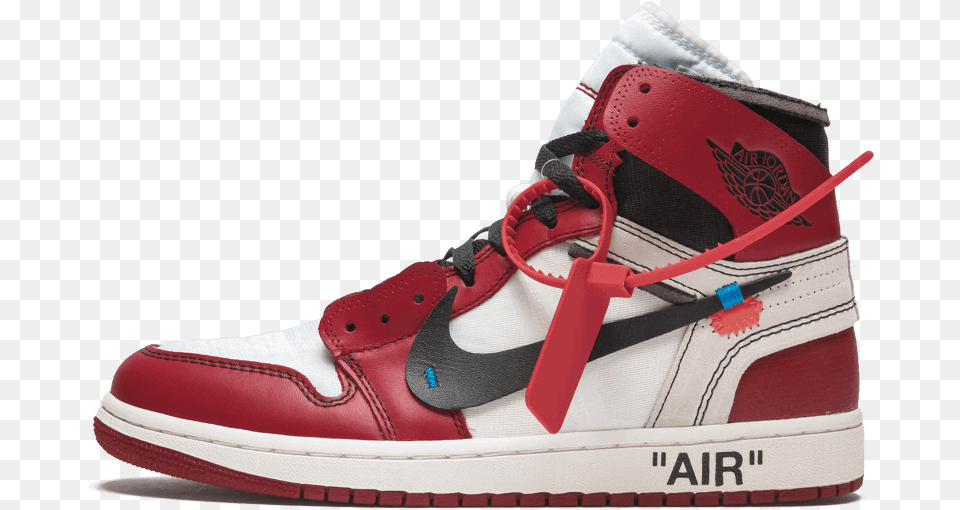 Air Jordan 1 Off White Off White Jordan, Clothing, Footwear, Shoe, Sneaker Free Png
