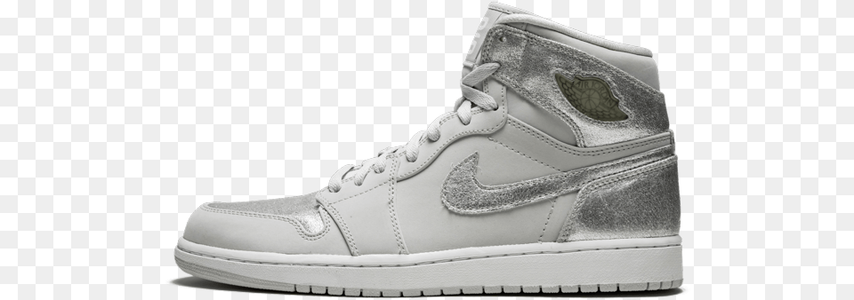 Air Jordan 1 Retro Hi Silver 25th Anniversary Sneakers, Clothing, Footwear, Shoe, Sneaker Png Image