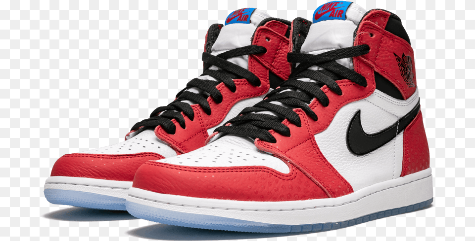 Air Jordan 1 Retro High Og Spider Man Air Jordan 1 High, Clothing, Footwear, Shoe, Sneaker Free Transparent Png