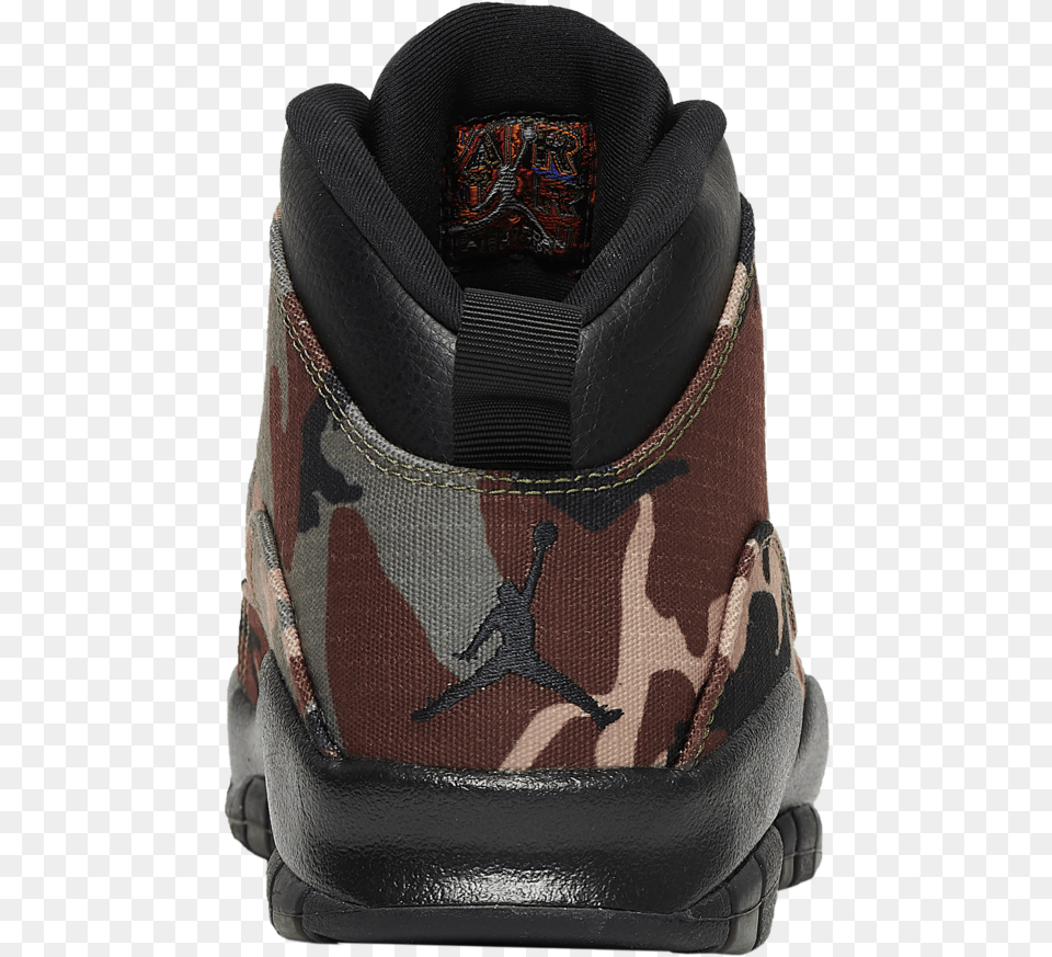 Air Jordan 10 Desert Camo 201 Release Date Hiking Shoe, Clothing, Footwear, Sneaker, Person Png