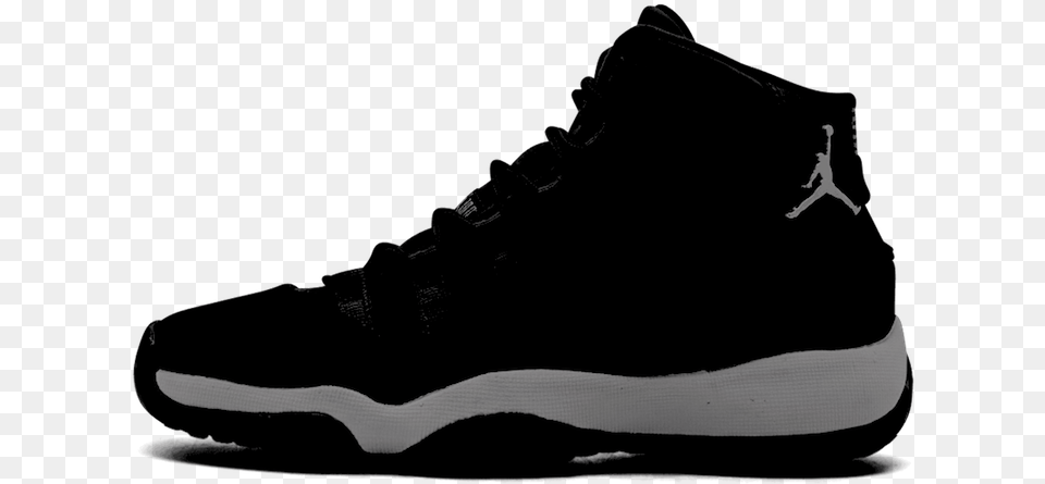 Air Jordan 11 Dark Grey Chrome 020 Jordan 11 Pure Black, Clothing, Footwear, Shoe, Sneaker Free Png