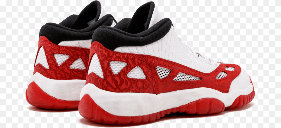 Air Jordan 11 Retro Low Ie Bg Black Red White Low Sneakers, Clothing, Footwear, Shoe, Sneaker Free Png