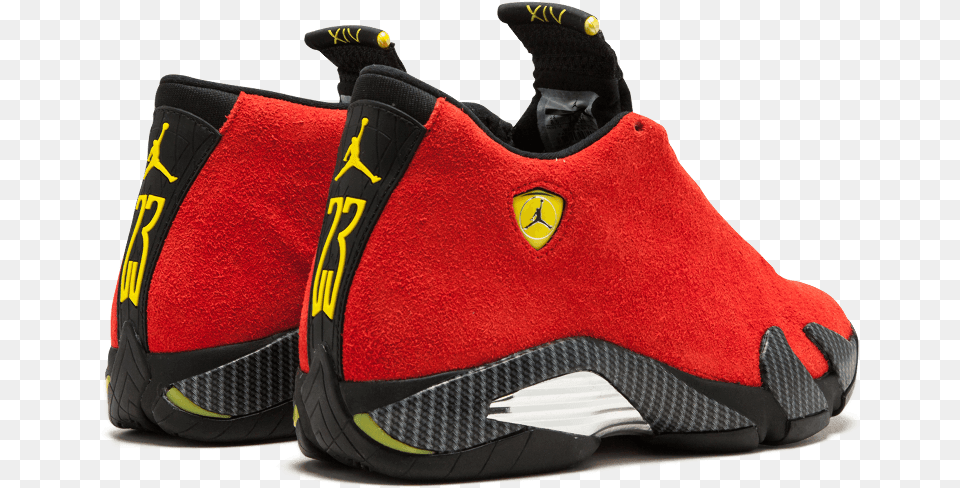 Air Jordan 14 Retro Ferrari, Clothing, Footwear, Shoe, Suede Free Png