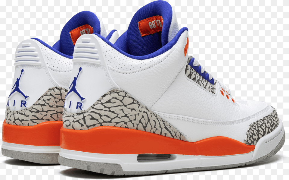 Air Jordan 3 Knicks Sneakers, Clothing, Footwear, Shoe, Sneaker Png