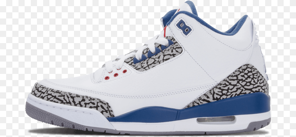 Air Jordan 3 Retro True Blue Jordan True Blue Transparent, Clothing, Footwear, Shoe, Sneaker Png Image