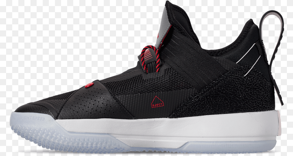 Air Jordan 33 Se U201cblack Cementu201d Blackfire Red Particle Grey Sneakers, Clothing, Footwear, Shoe, Sneaker Free Png