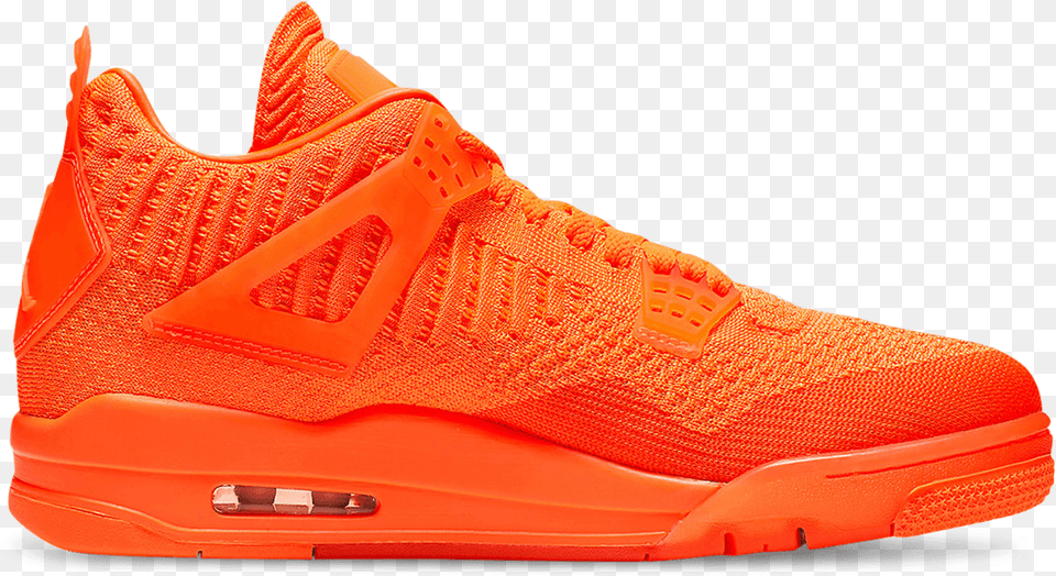 Air Jordan 4 Flyknit Total Orange, Clothing, Footwear, Running Shoe, Shoe Free Transparent Png