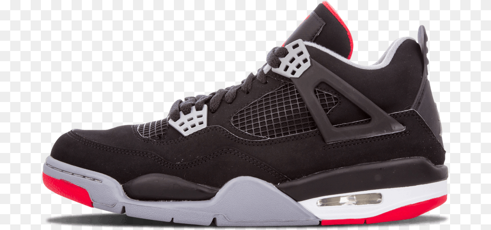 Air Jordan 4 Retro Bred Air Jordan, Clothing, Footwear, Shoe, Sneaker Free Png